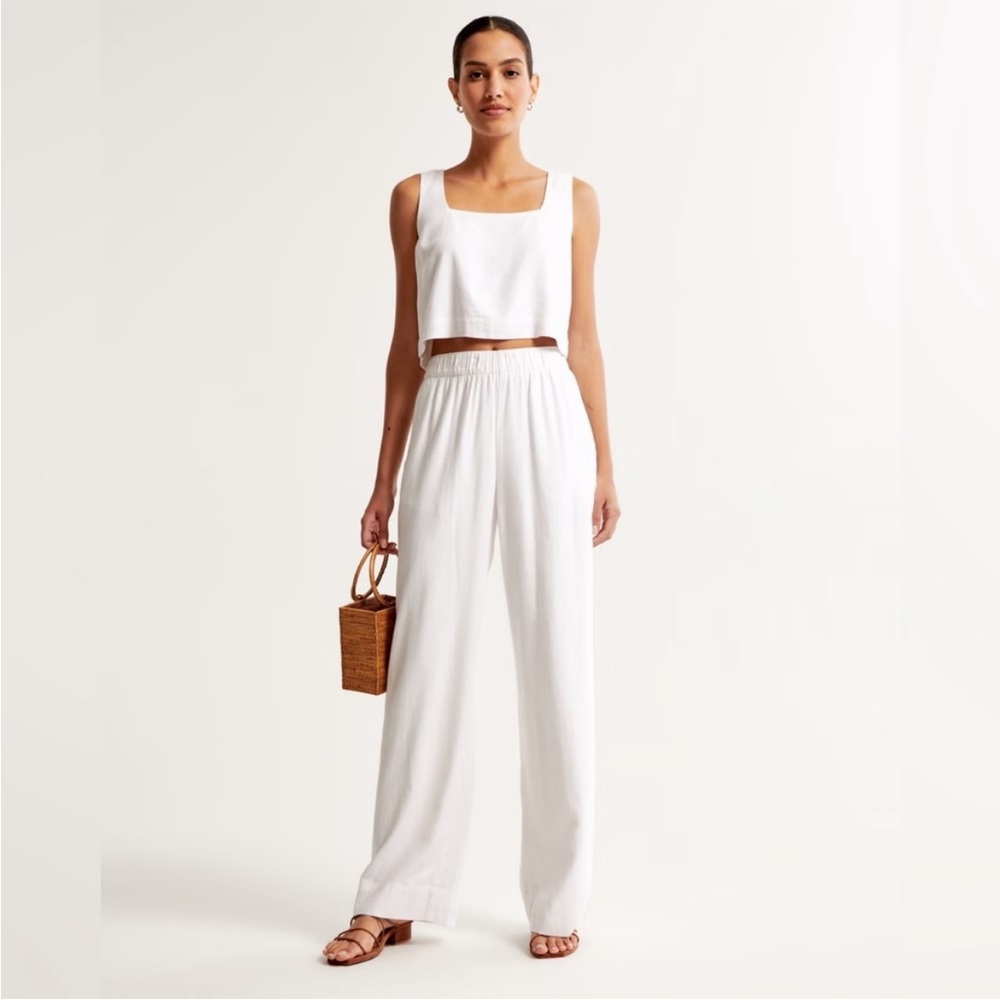 Abercrombie & Fitch White Wide Leg Pants